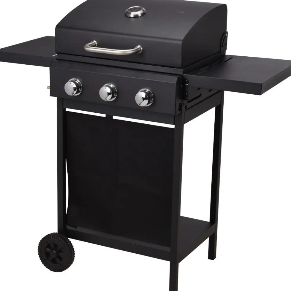 Vaggan BBQ Gasgrill mit 3 Brennern schwarz - B-Ware
