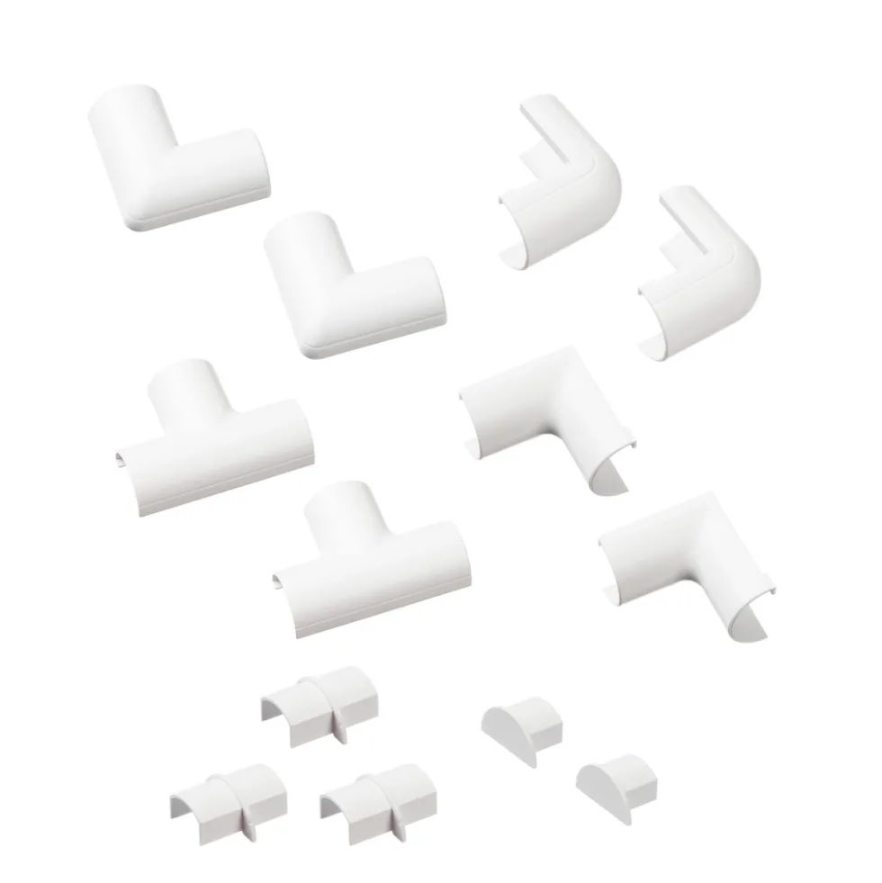 Verbindungselemente für Kabelkanal 20 x 10 mm 13-teilig weiß