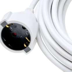 Verlängerungskabel 10 m mit Schutzkontakt-Stecker weiß
