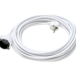 Verlängerungskabel 10 m mit Schutzkontakt-Stecker weiß