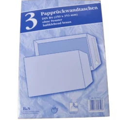 Versandtaschen 3 Stück selbstklebend DIN B4 mit Papprückwand