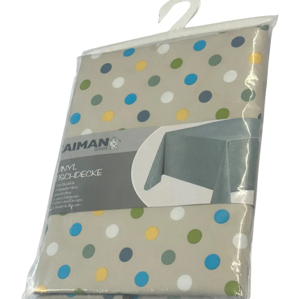 Vinyl-Flanell Tischdecken 160cm rund mit Paspelband