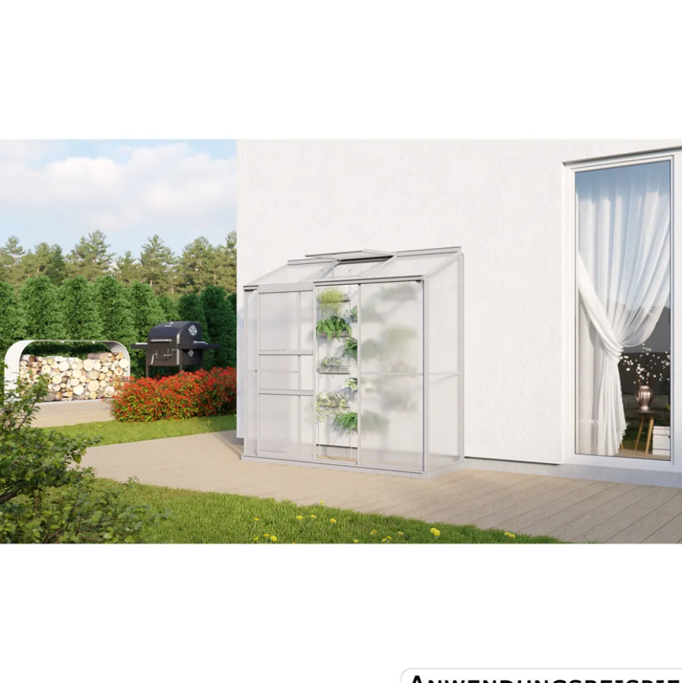 Vitavia Anlehn-Gewächshaus ''Styx'' 1300 Alu eloxiert HKP