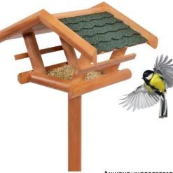 Vogelfutterhaus Holz 101 cm mit Fuß