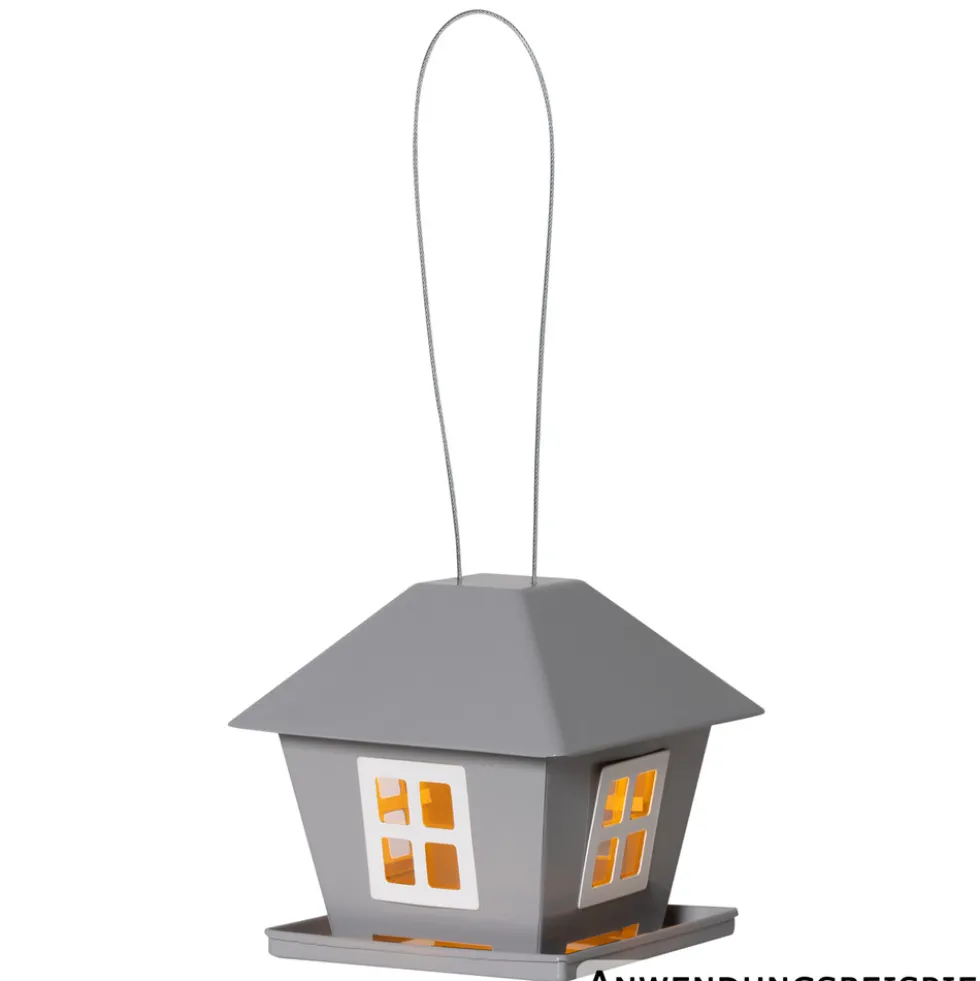 Vogelfutterhaus mit Solar-LED-Beleuchtung