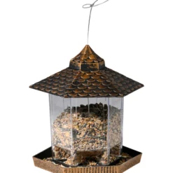 Vogelfutterhaus zum Aufhängen, silber, kupfer oder grün