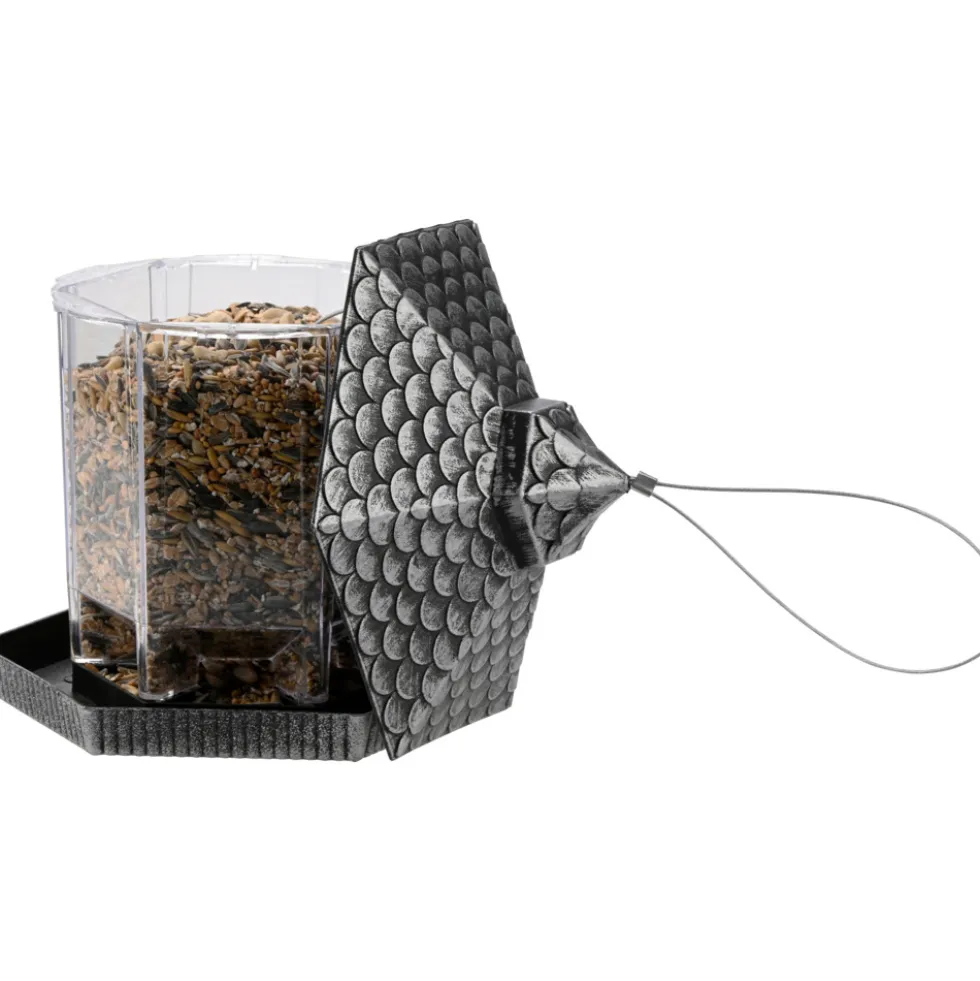 Vogelfutterhaus zum Aufhängen, silber, kupfer oder grün