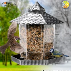 Vogelfutterhaus zum Aufhängen, silber, kupfer oder grün