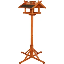 Vogelhaus Holz 155 cm mit Fußkreuz und Kupfer-/Teerdach