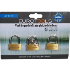 Vorhängeschloss 40 mm Satz 3 Stück gleichschließend