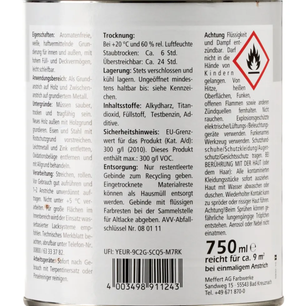 Vorstreichfarbe weiß matt für innen und außen