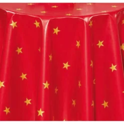 Wachstuch 1,40m Star rot/gold