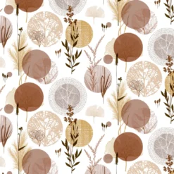 Wachstuch Tischdecke Herbst braun, Meterware mit 140 cm Breite