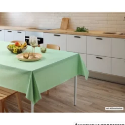 Wachstuch Tischdecke Lino grün, Meterware