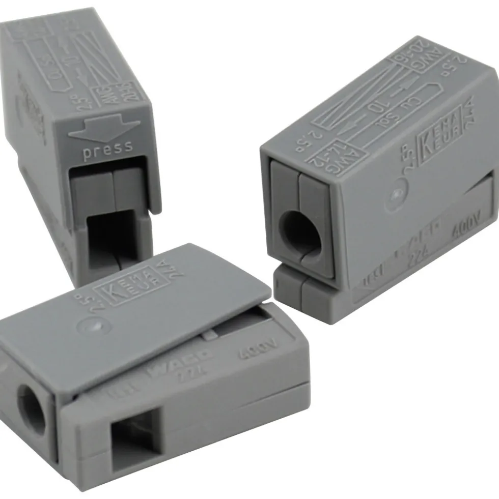 Wago Leuchtenklemme 1-polig, 0,5 - 2,5 mm², 3 Stück