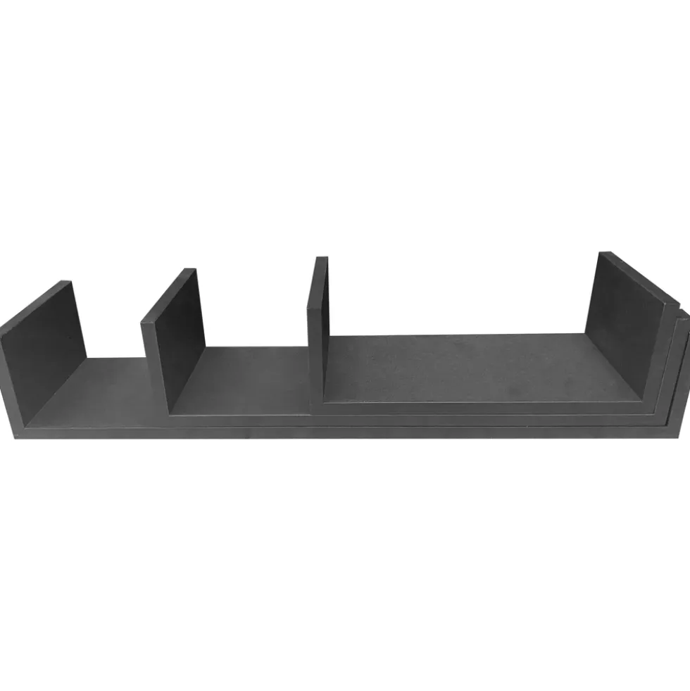 Wandregal 3er-Set schwarz 30/45/60 x 15 x 10 cm