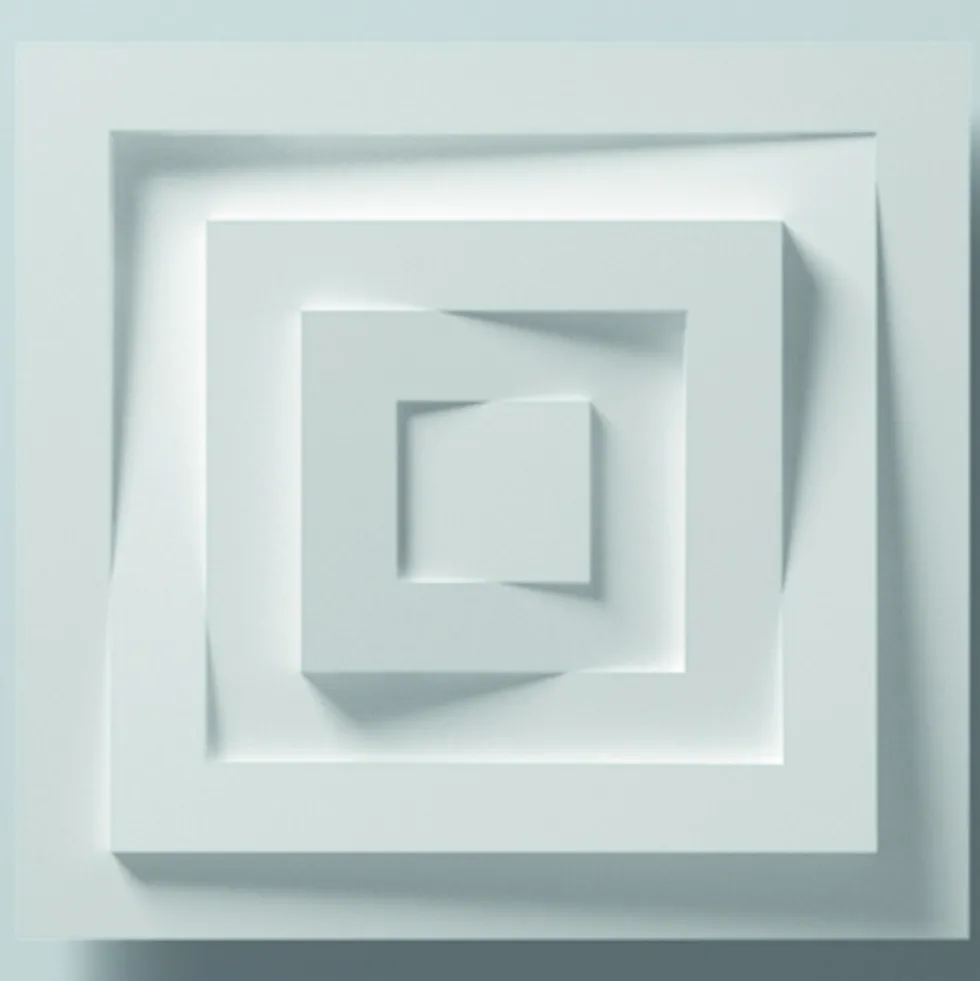 Wandrosette 30 x 30 cm in Weiß
