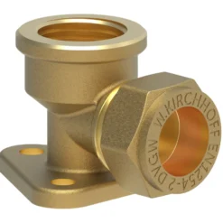 Wandscheibe blank Klemmfitting 15mm x ½'' Innengewinde für Kupferrohr