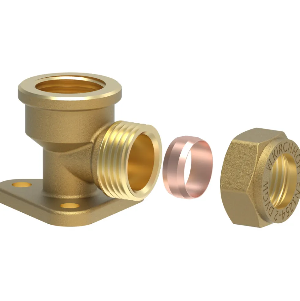 Wandscheibe blank Klemmfitting 15mm x ½'' Innengewinde für Kupferrohr