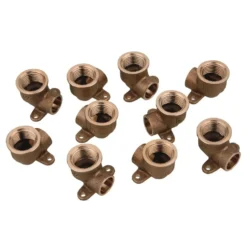 Wandscheibe 10er Pack 90° Lötfitting 15 mm x ½" Innengewinde aus Rotguss