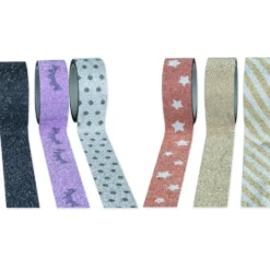 Washi Tape 3 Rollen 15 mm x 3 m Glitter