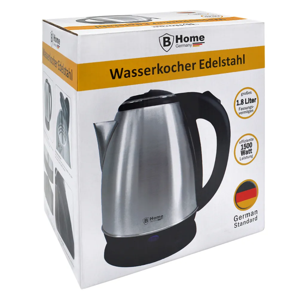 Wasserkocher aus Edelstahl 1,8 Liter 1500 Watt