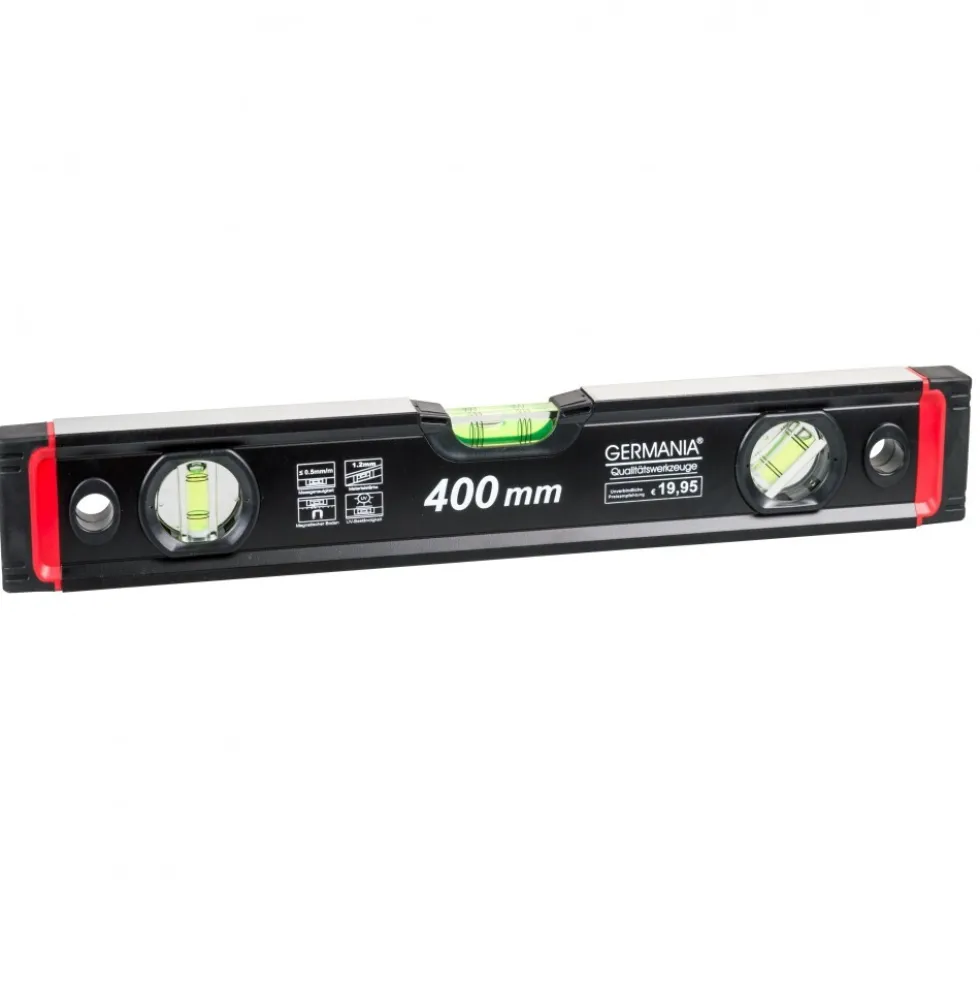 Wasserwaage schwarz 40cm Aluminium GERMANIA®