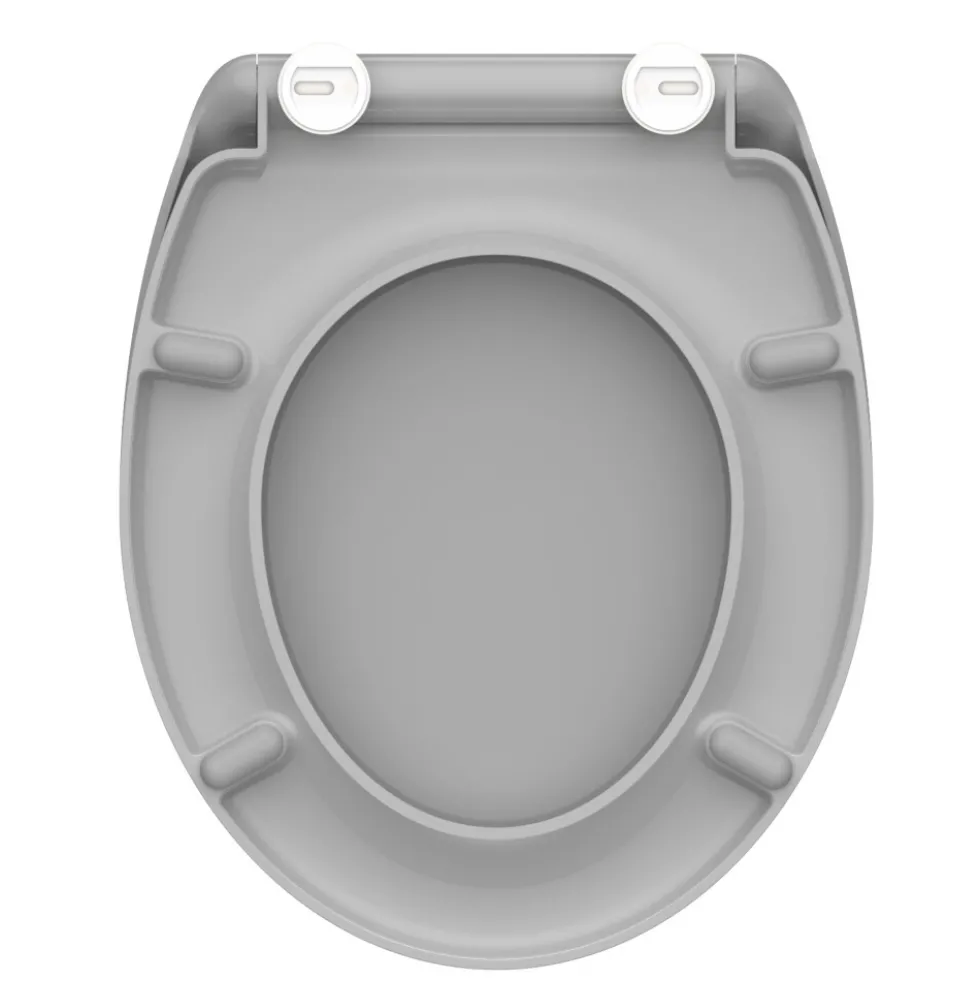 WC-Sitz Absenkautomatik Schnellverschluss Grau
