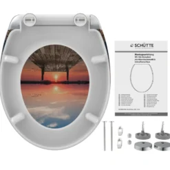 WC-Sitz Absenkautomatik Schnellverschluss Sunset Sky