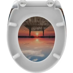 WC-Sitz Absenkautomatik Schnellverschluss Sunset Sky
