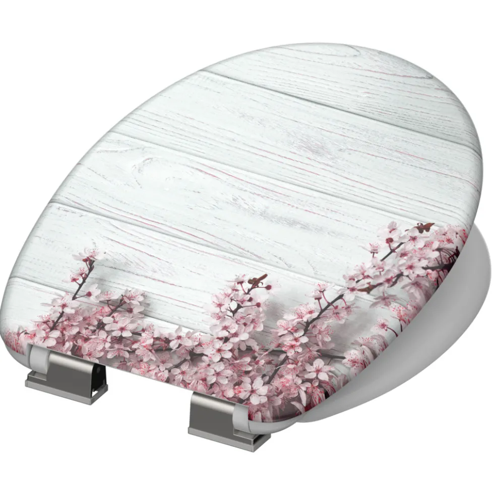 WC-Sitz Duroplast Absenkautomatik Flower & Wood