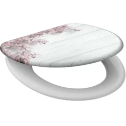 WC-Sitz Duroplast Absenkautomatik Flower & Wood