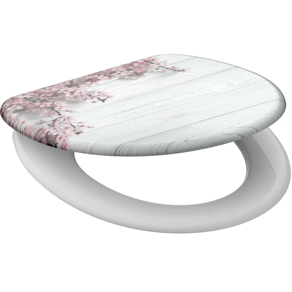 WC-Sitz Duroplast Absenkautomatik Flower & Wood