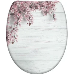 WC-Sitz Duroplast Absenkautomatik Flower & Wood