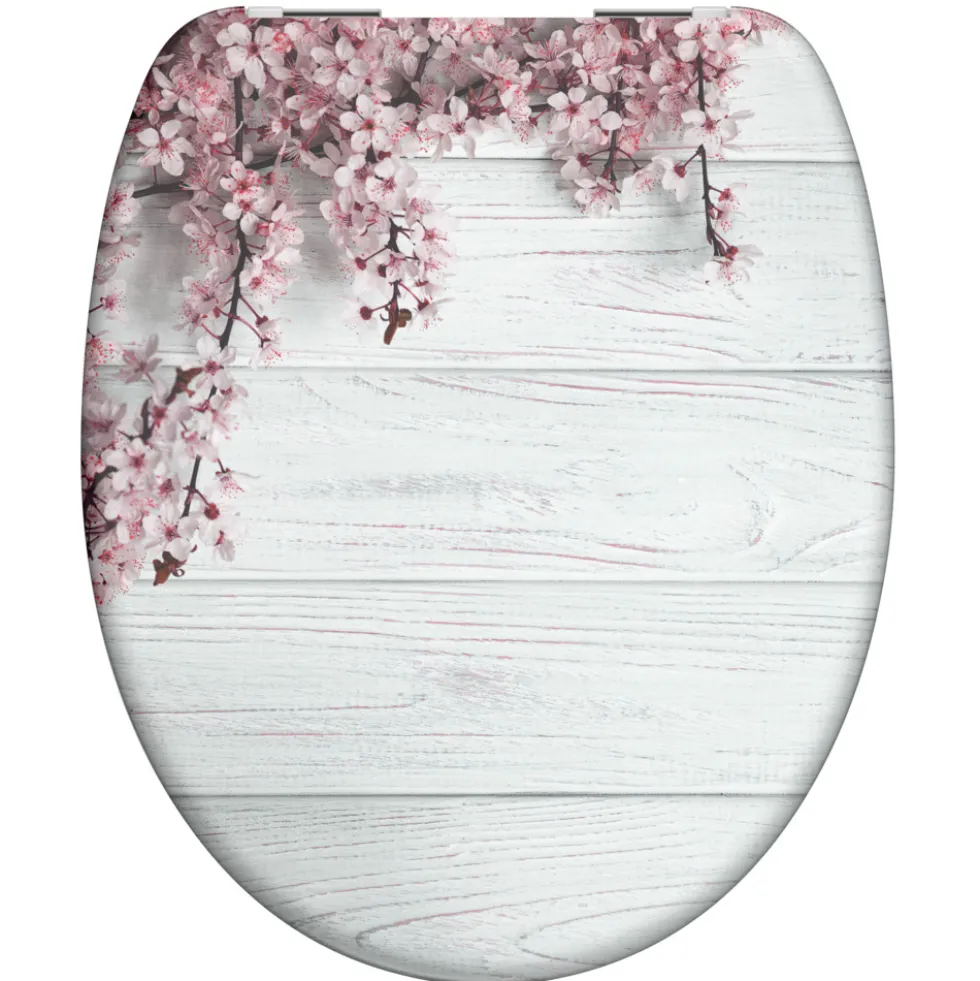 WC-Sitz Duroplast Absenkautomatik Flower & Wood