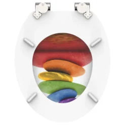 WC-Sitz MDF mit Absenkautomatik Motiv Colorful-Stones