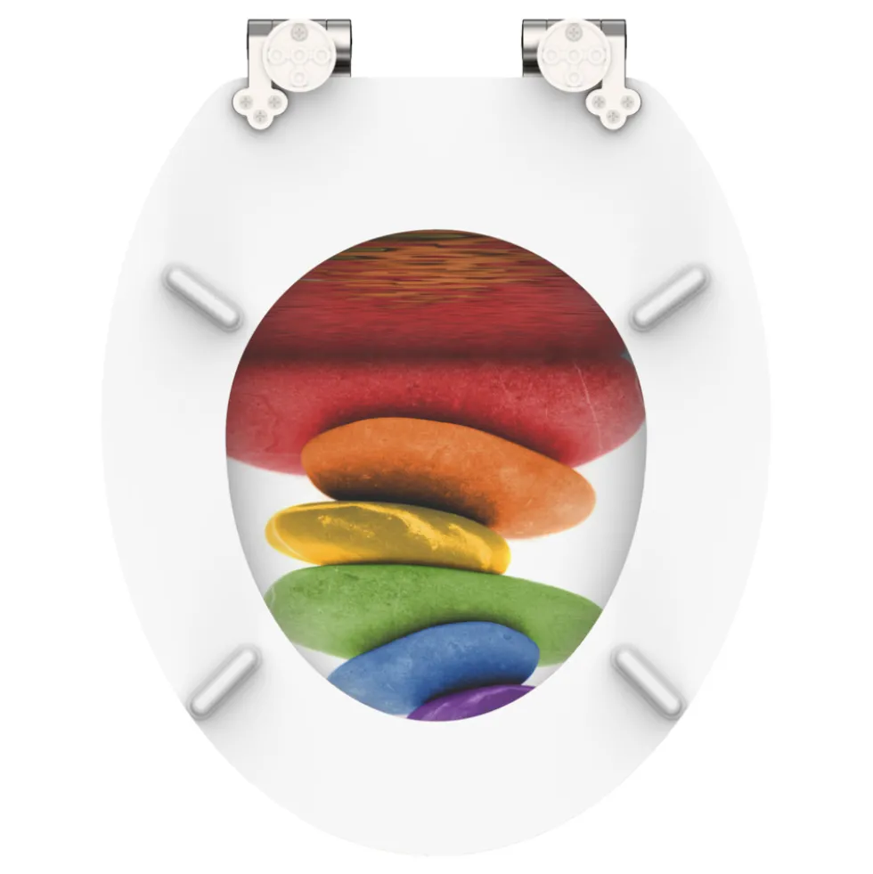 WC-Sitz MDF mit Absenkautomatik Motiv Colorful-Stones
