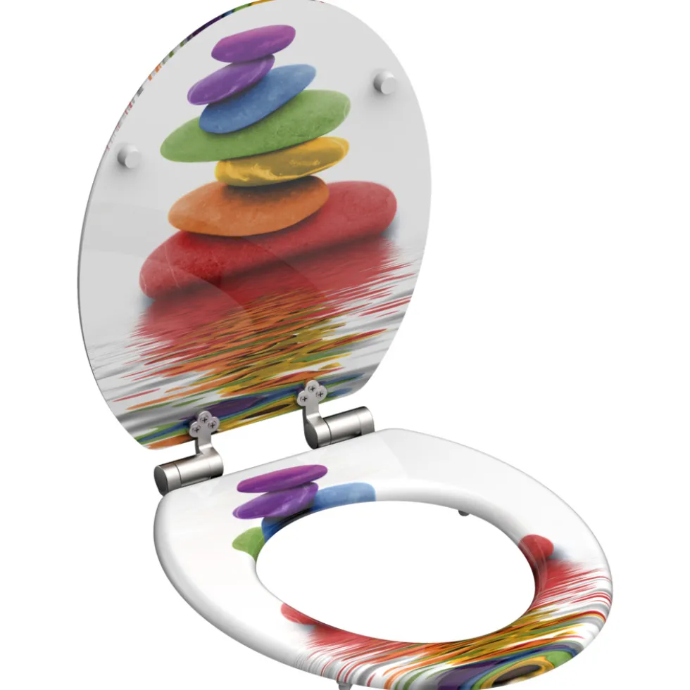 WC-Sitz MDF mit Absenkautomatik Motiv Colorful-Stones