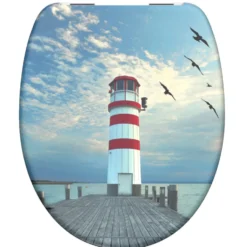 WC-Sitz mit Absenkautomatik Duroplast Lighthouse