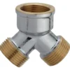 2-Wege-Verteiler Messing verchromt ¾'' IG x ¾'' AG