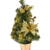 Weihnachtsbaum künstlich 50 cm beschmückt im goldenen Topf