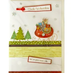 Weihnachtskarte Handmade aufklappbar mit Umschlag