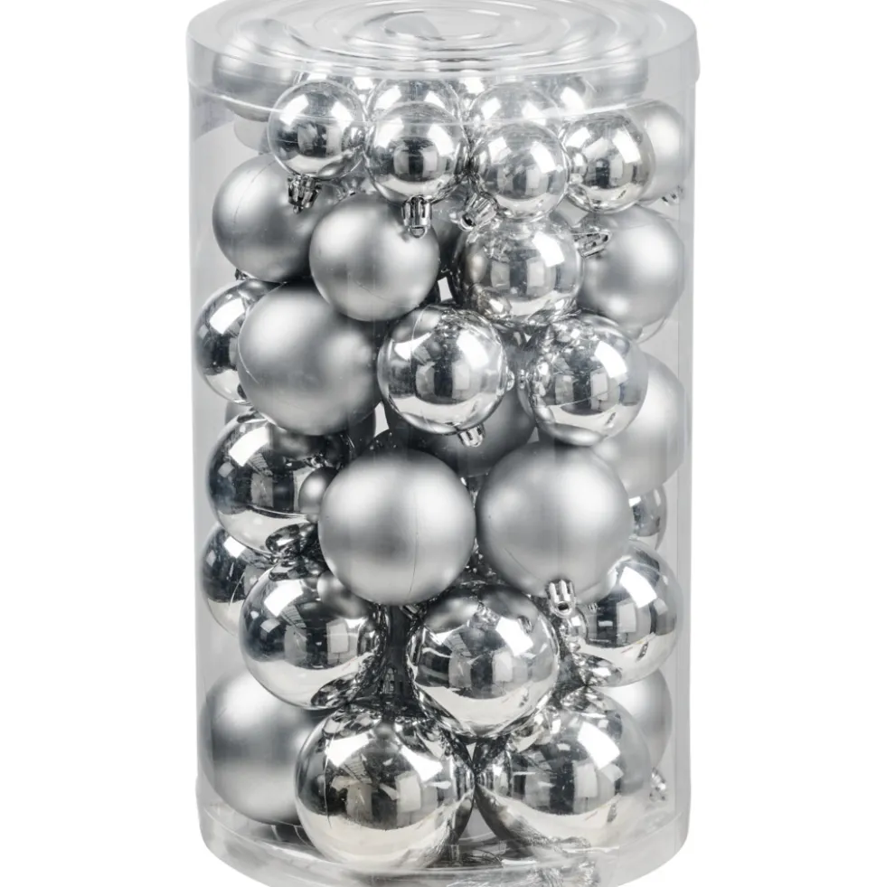 Weihnachtskugeln 60 Stück silber