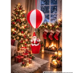 Weihnachtsmann mit Heißluftballon ca. 90cm