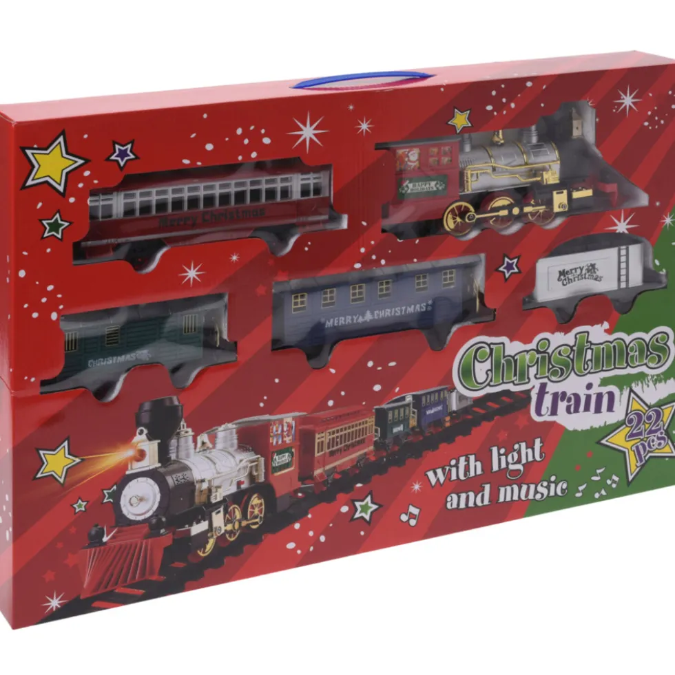Weihnachtszug mit Licht und Musik 22-teilig