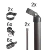 Wellengittertor-Anschluss-Set für Maschendrahtzaun 100 cm anthrazit