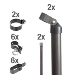 Wellengittertor-Anschluss-Set für Maschendrahtzaun 100 cm anthrazit