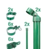 Wellengittertor-Anschluss-Set für Maschendrahtzaun 100 cm moosgrün