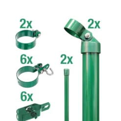 Wellengittertor-Anschluss-Set für Maschendrahtzaun 100 cm moosgrün