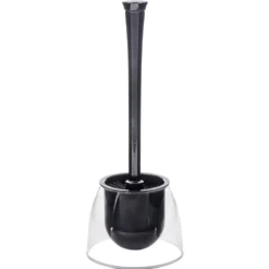 Wenko WC-Garnitur Fiesta 2in1 schwarz/transparent mit Silikon-Borste